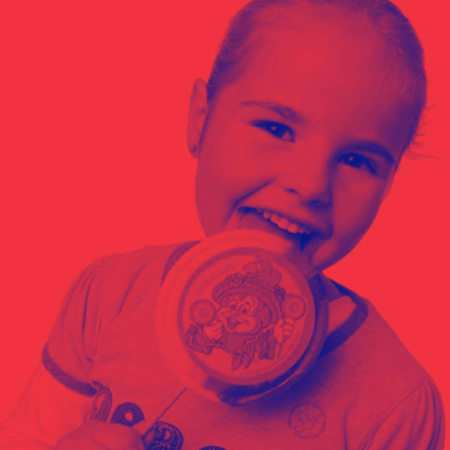 Girl with branded lollipop